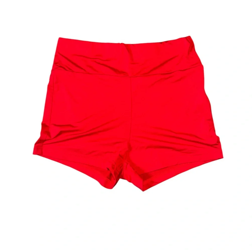 SHEIN Mini Shorts Vibrant Red Swimwear XS